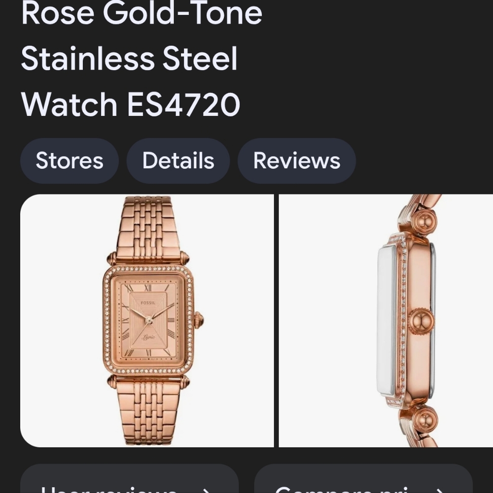 Fossil Women's Lyric Three Hand Rose Gold Tone Stainless Steel Watch ES4720 - Picture 9 of 12